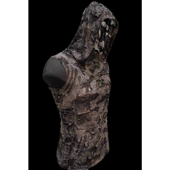 Shrine of Hollywood Grey Zombie Fabric Sleeveless Hooded Shirt - Picture 1 of 11